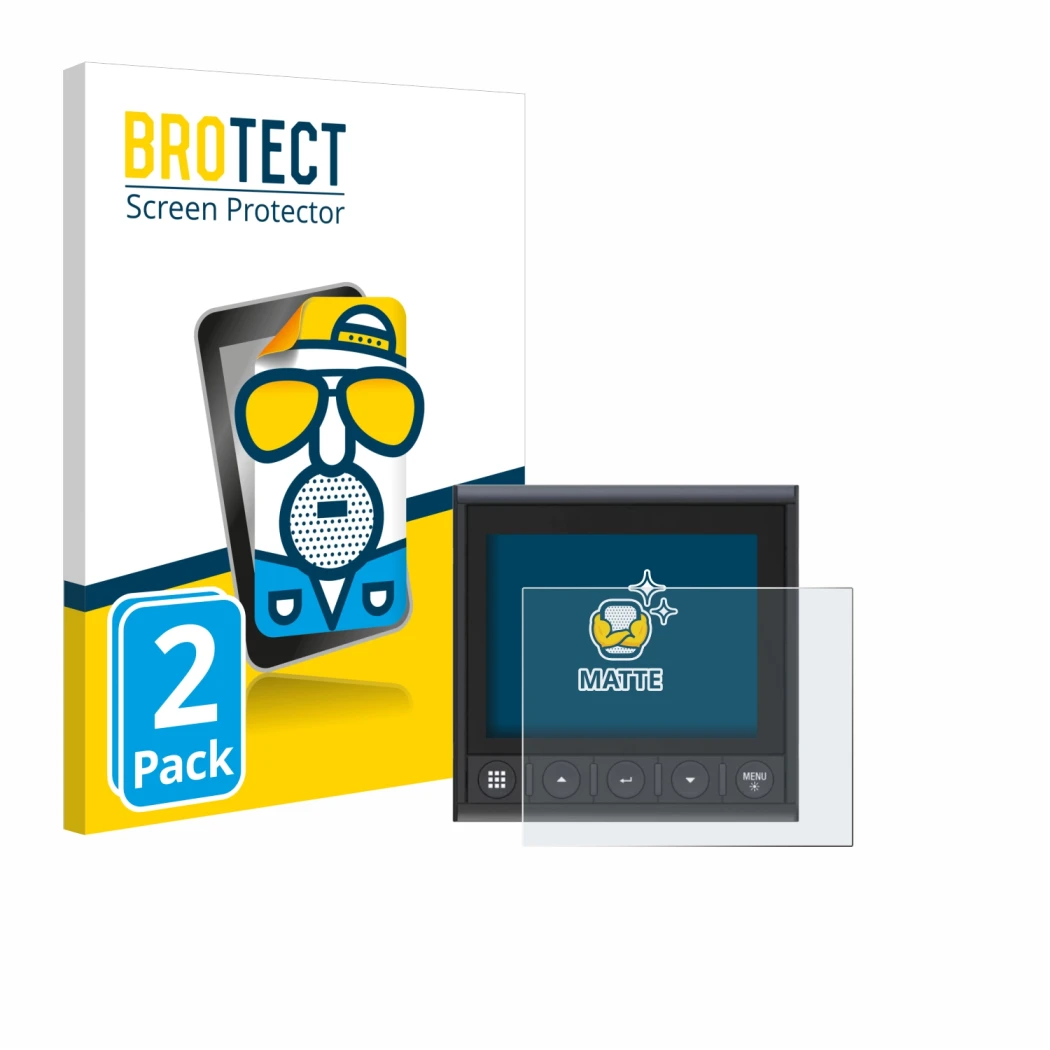 Parte frontal de un envase de producto con el logotipo de la marca BROTECT. Al lado se muestra el dispositivo B&G Triton 2 con