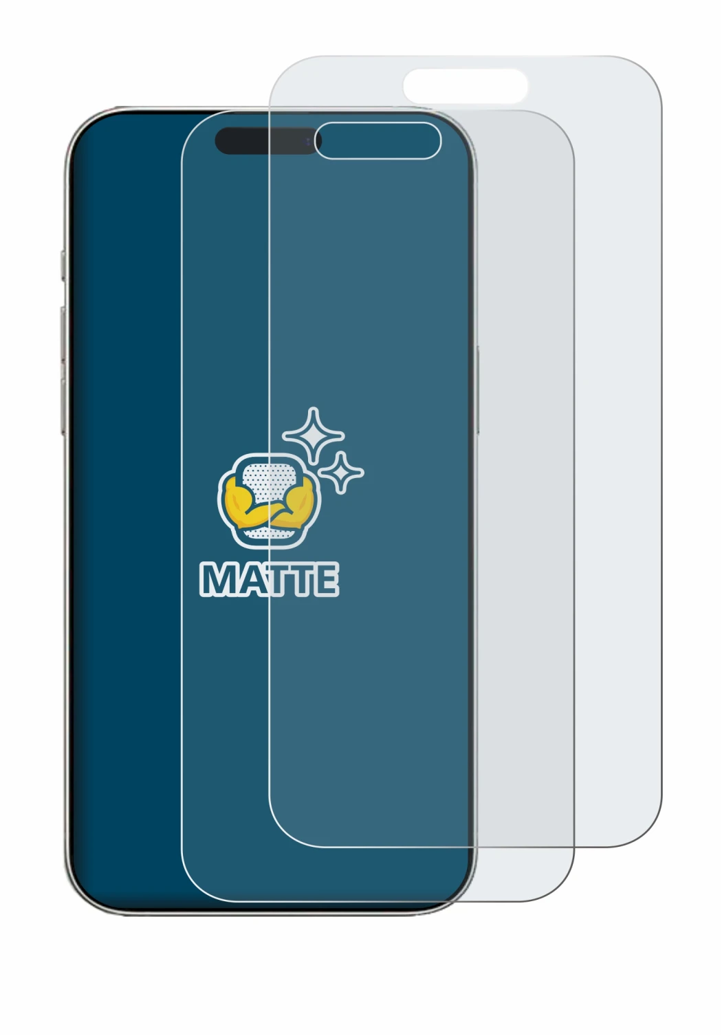 Imagen del dispositivo Apple iPhone 16 con una amplia variedad de protectores de pantalla.