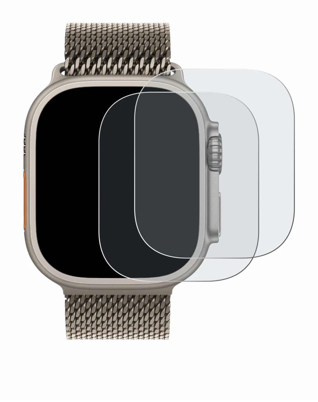 Imagen del dispositivo Apple Watch Ultra 3 con una amplia variedad de protectores de pantalla.