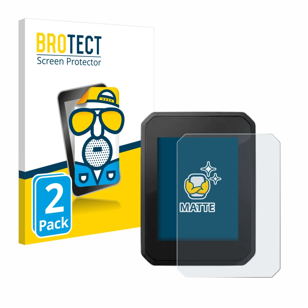 Parte frontal de un envase de producto con el logotipo de la marca BROTECT. Al lado se muestra el dispositivo FIT Display Comp