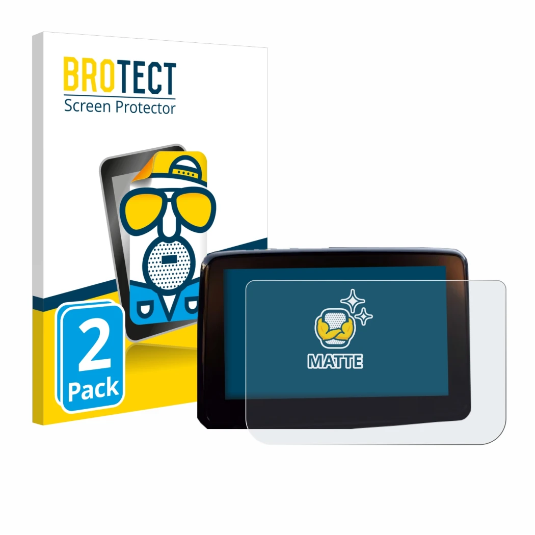 Parte frontal de un envase de producto con el logotipo de la marca BROTECT. Al lado se muestra el dispositivo Mazda 2 BJ 2024 