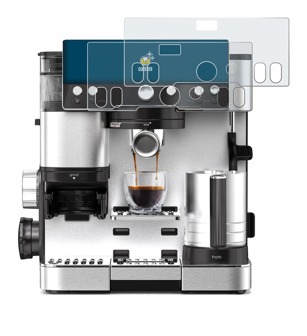 Imagen del dispositivo Ninja Luxe Cafe Essential con una amplia variedad de protectores de pantalla.