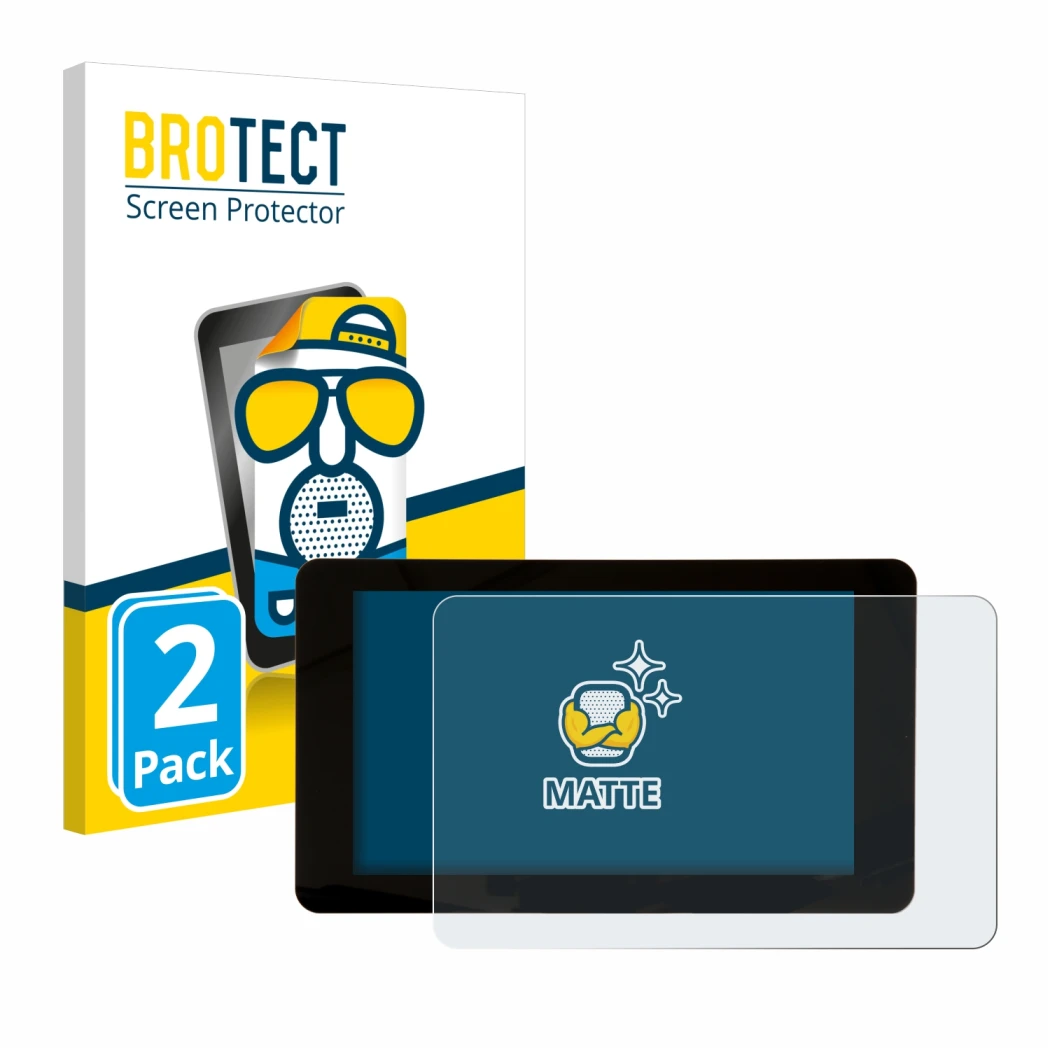 Parte frontal de un envase de producto con el logotipo de la marca BROTECT. Al lado se muestra el dispositivo Raspberry Pi Tou