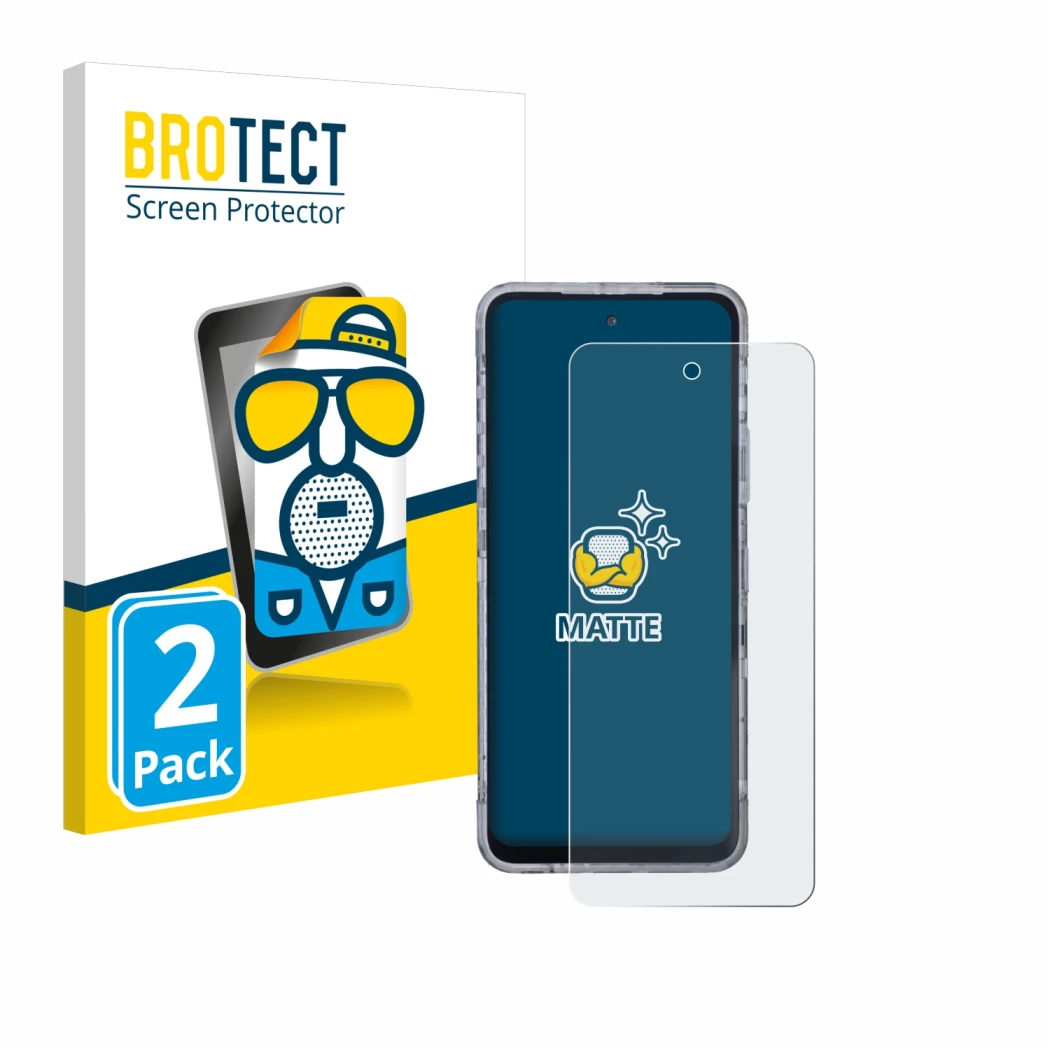 Parte frontal de un envase de producto con el logotipo de la marca BROTECT. Al lado se muestra el dispositivo AGM X6 Phantom c