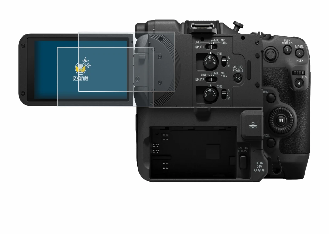 Imagen del dispositivo Canon EOS C400 con una amplia variedad de protectores de pantalla.