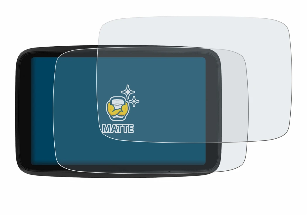 Imagen del dispositivo TomTom GO Advanced con una amplia variedad de protectores de pantalla.