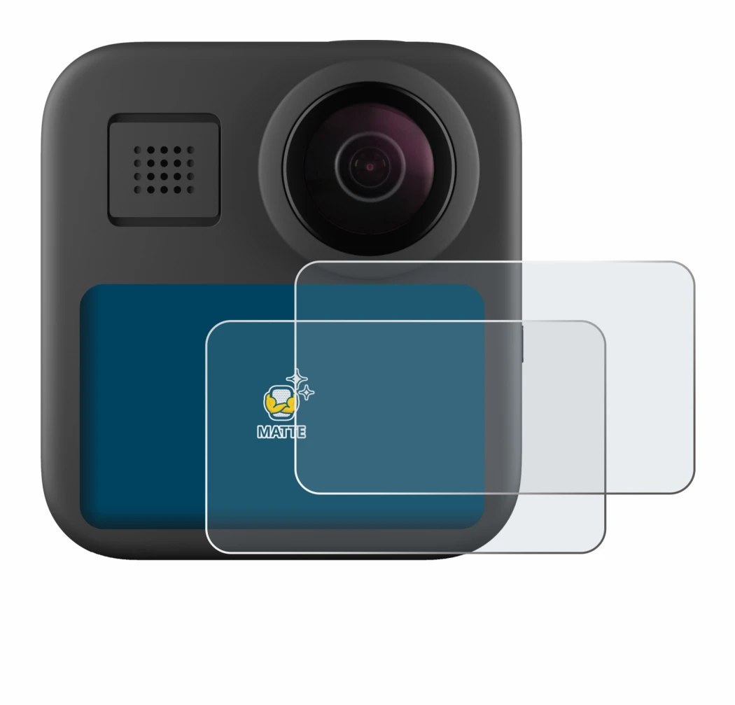 Imagen del dispositivo GoPro Max (2025) con una amplia variedad de protectores de pantalla.