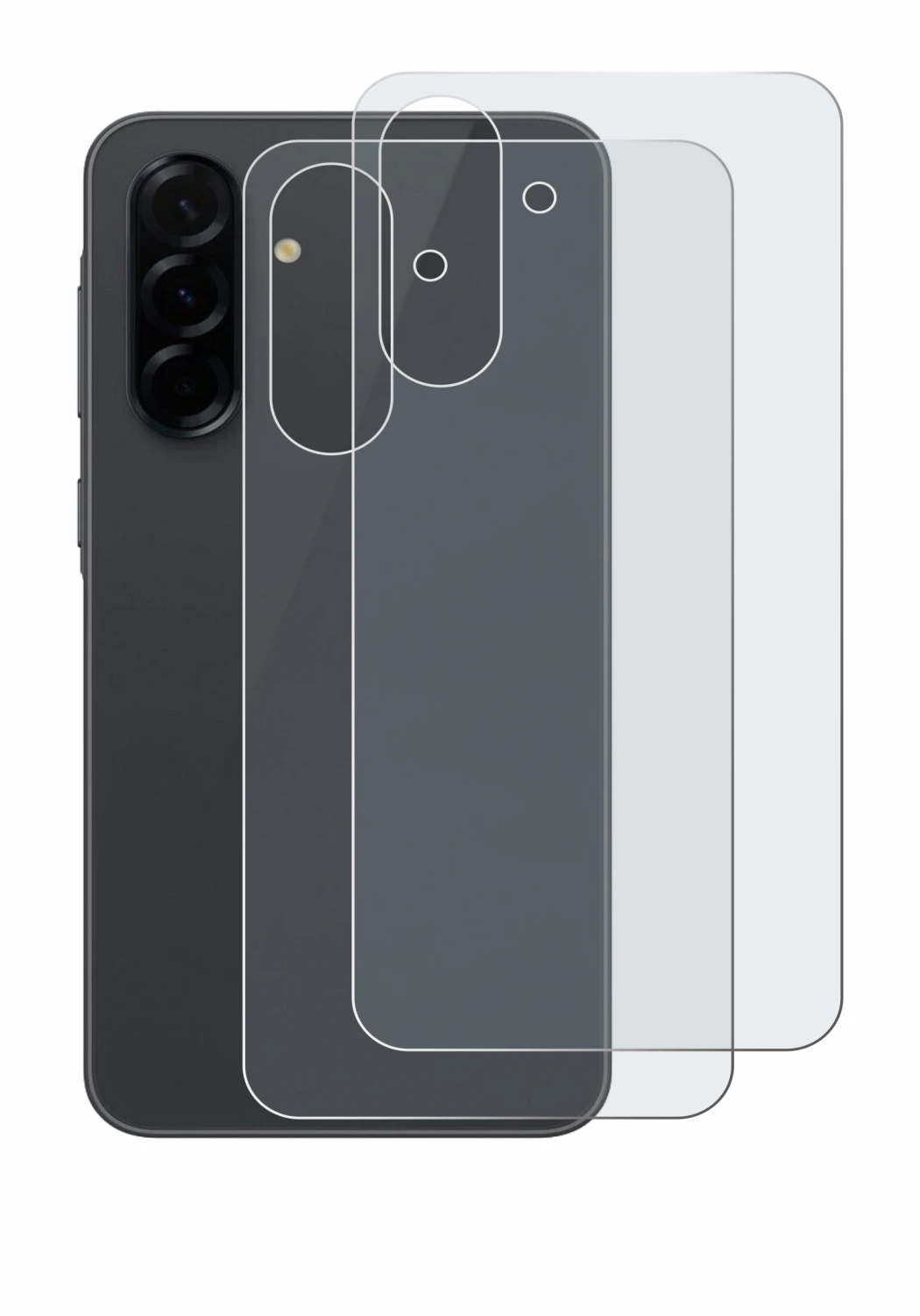 Imagen del dispositivo Samsung Galaxy A36 5G (Trasero) con una amplia variedad de protectores de pantalla.