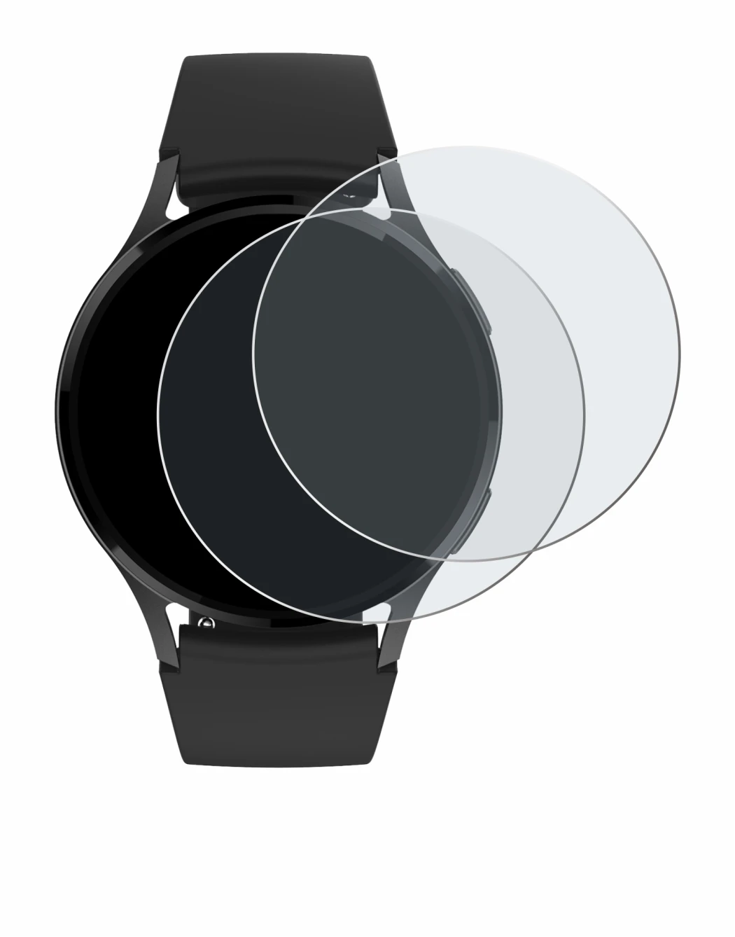 Imagen del dispositivo Levowatch EDGY con una amplia variedad de protectores de pantalla.