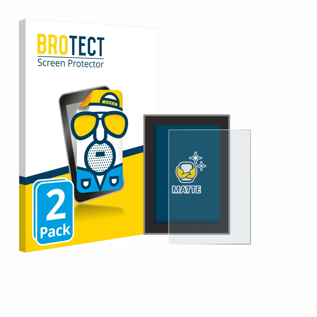 Parte frontal de un envase de producto con el logotipo de la marca BROTECT. Al lado se muestra el dispositivo Volvo XC60 (2018