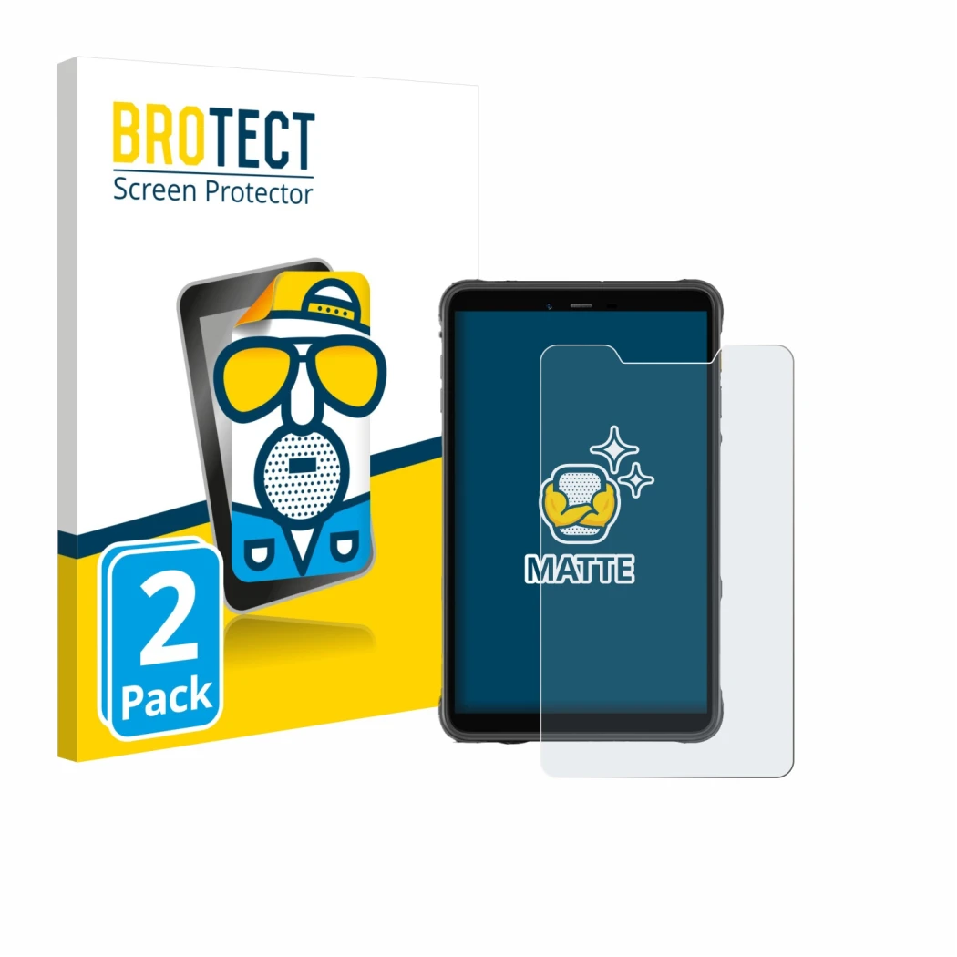 Parte frontal de un envase de producto con el logotipo de la marca BROTECT. Al lado se muestra el dispositivo Ulefone Armor Pa