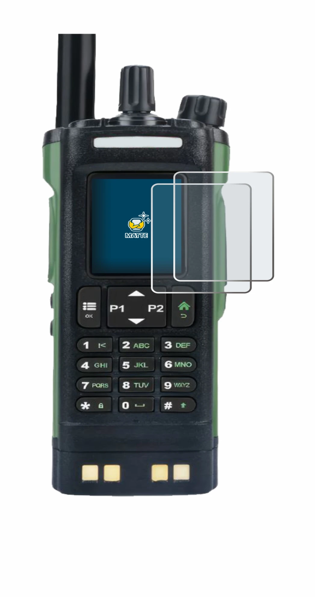 Imagen del dispositivo Baofeng DM-32 con una amplia variedad de protectores de pantalla.