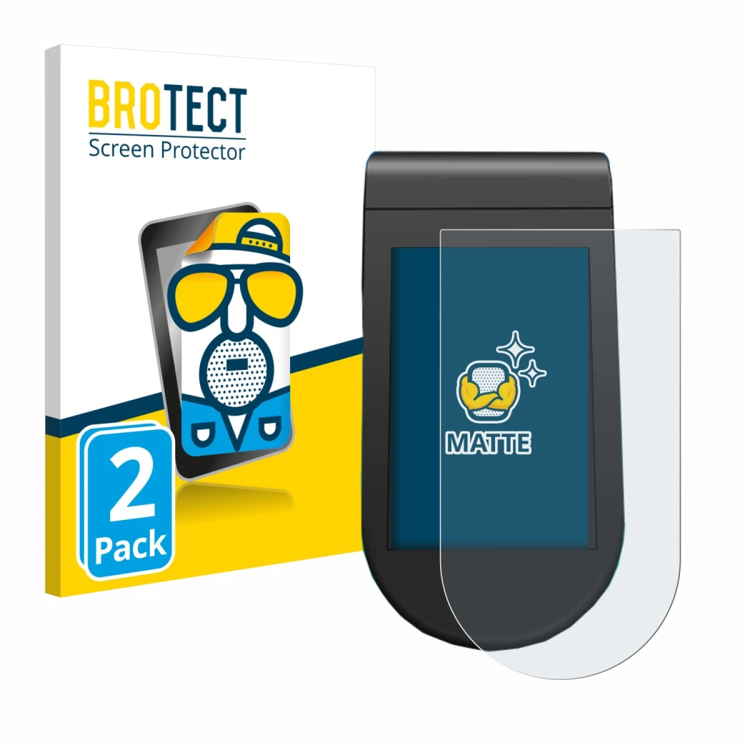 Parte frontal de un envase de producto con el logotipo de la marca BROTECT. Al lado se muestra el dispositivo SoFlow SO4 Pro M