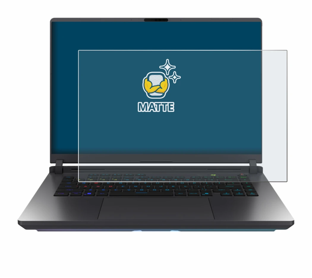 Imagen del dispositivo ASUS ROG Strix G16 2025 con una amplia variedad de protectores de pantalla.