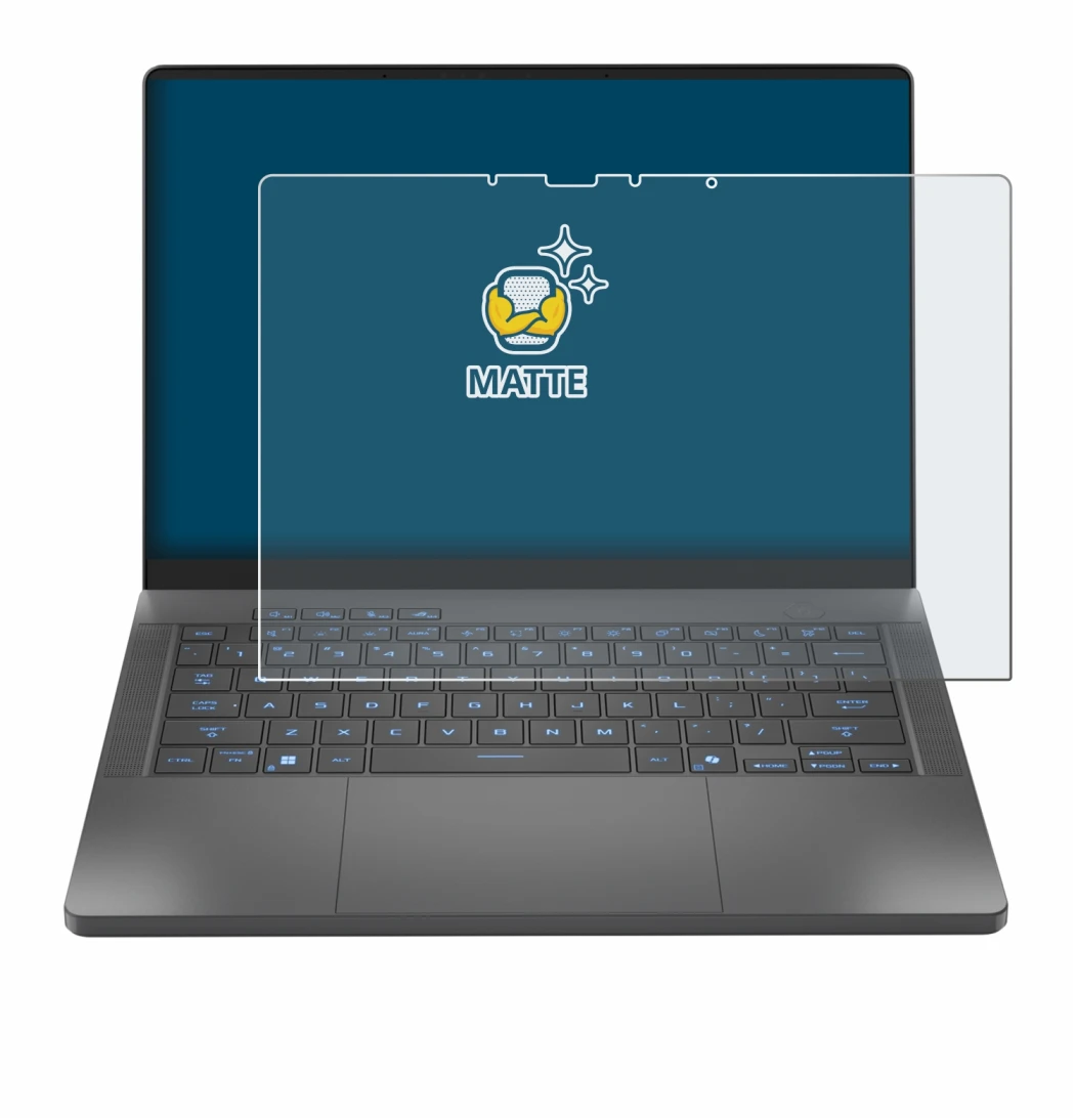 Imagen del dispositivo ASUS ROG Zephyrus G14 2025 GA403 con una amplia variedad de protectores de pantalla.