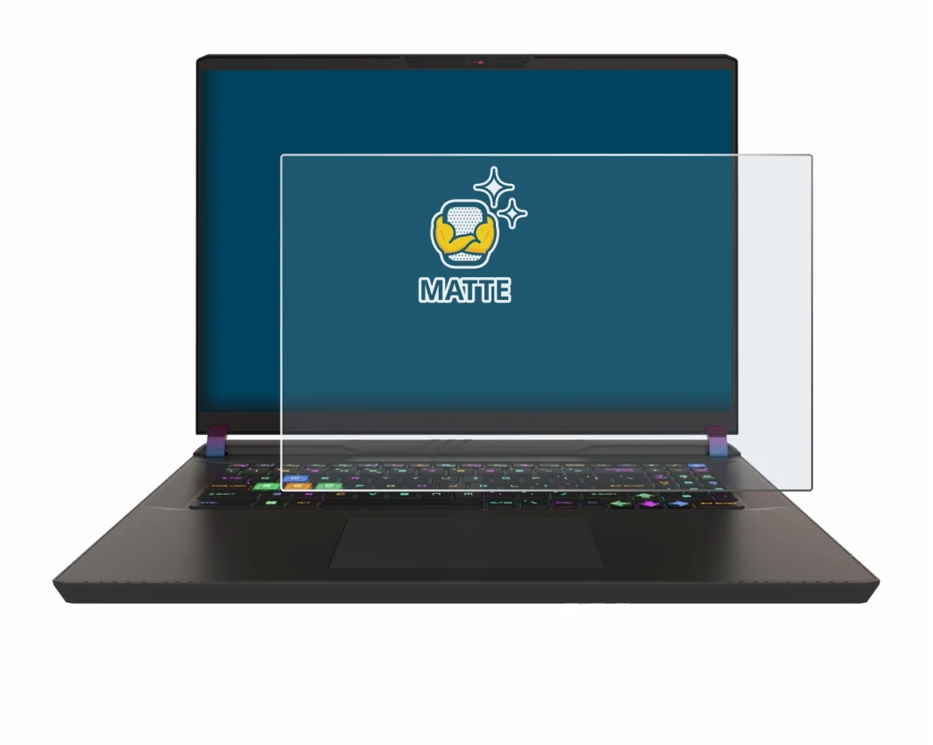 Imagen del dispositivo MSI Vector 17 HX con una amplia variedad de protectores de pantalla.