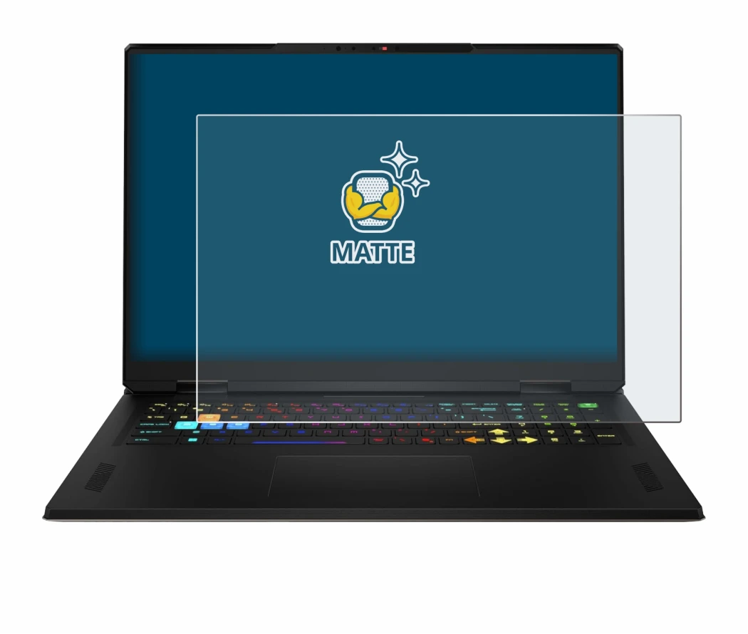 Imagen del dispositivo MSI Vector A18 HX 2025 con una amplia variedad de protectores de pantalla.