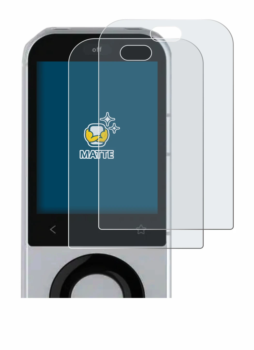 Imagen del dispositivo Sofabaton X2 con una amplia variedad de protectores de pantalla.