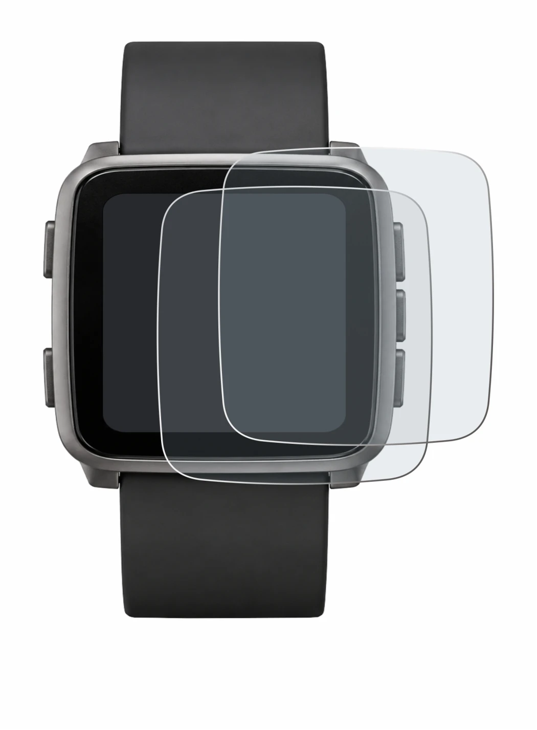 Imagen del dispositivo Pebble Time 2 2026 con una amplia variedad de protectores de pantalla.