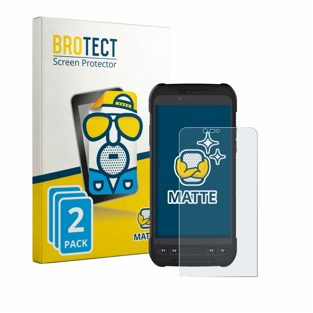 Parte frontal de un envase de producto con el logotipo de la marca BROTECT. Al lado se muestra el dispositivo Stonex S60 con s