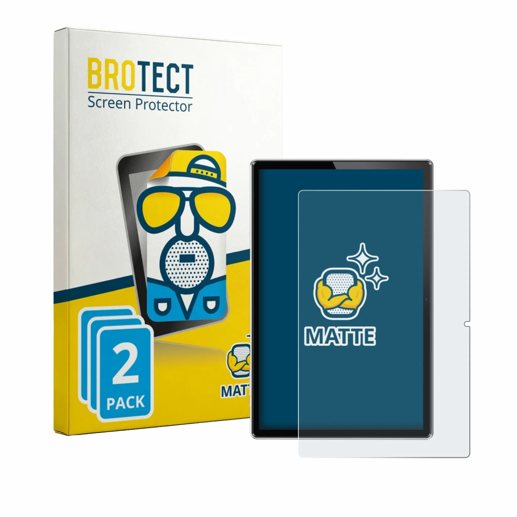 Parte frontal de un envase de producto con el logotipo de la marca BROTECT. Al lado se muestra el dispositivo Simplori T18 con