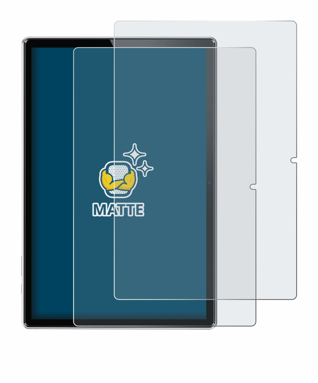 Imagen del dispositivo Simplori T18 con una amplia variedad de protectores de pantalla.