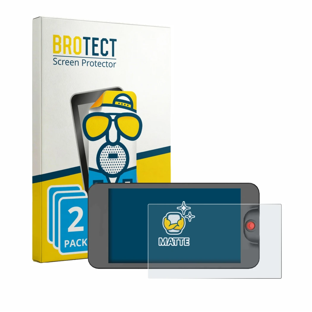 Parte frontal de un envase de producto con el logotipo de la marca BROTECT. Al lado se muestra el dispositivo Osee T5 Plus con