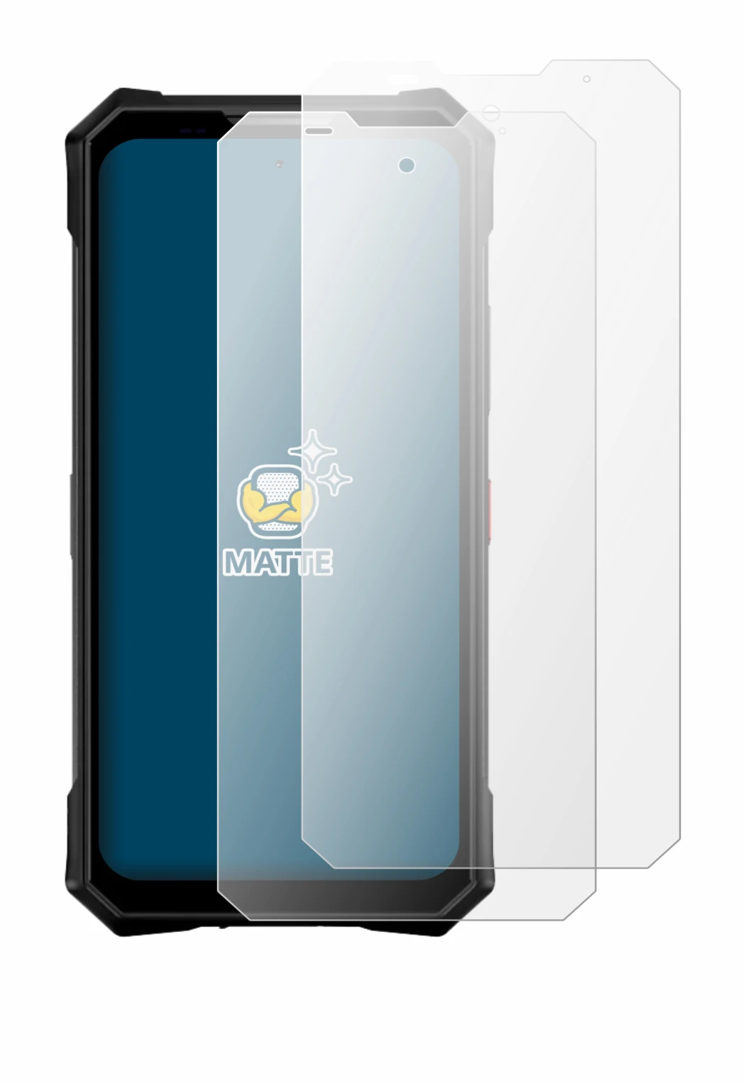 Imagen del dispositivo Doogee V50 con una amplia variedad de protectores de pantalla.