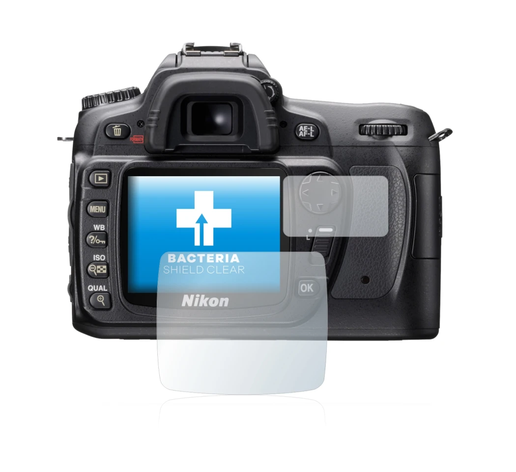 Imagen del dispositivo Nikon D80 con una amplia variedad de protectores de pantalla.