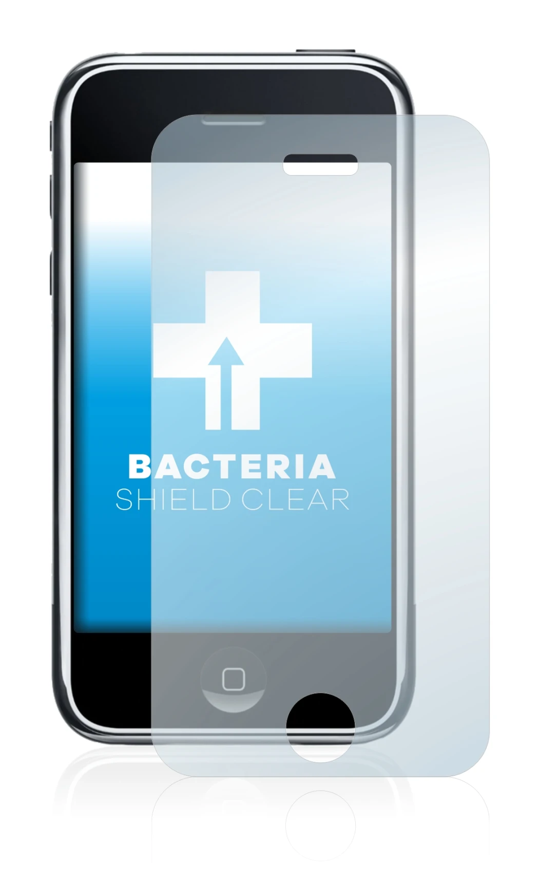 Imagen del dispositivo Apple iPhone 3G con una amplia variedad de protectores de pantalla.