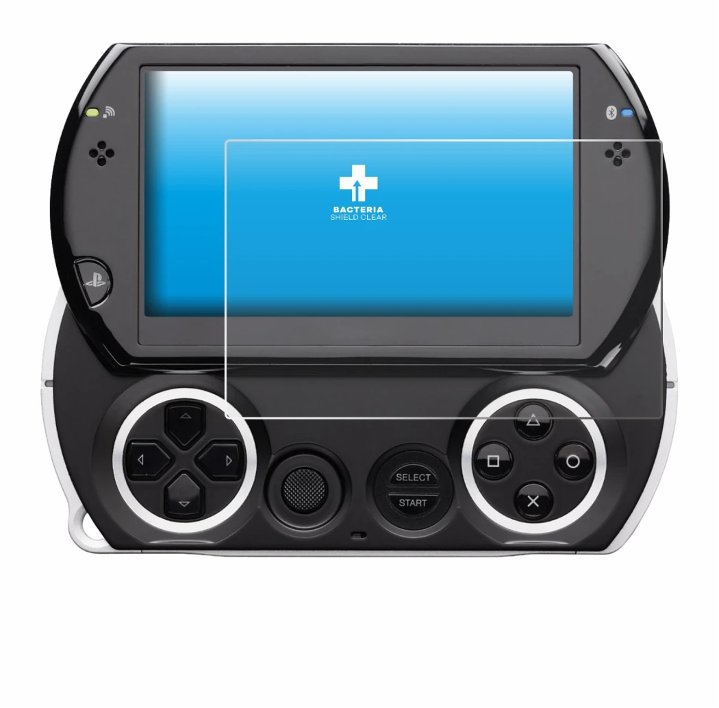 Imagen del dispositivo Sony PSP Go con una amplia variedad de protectores de pantalla.