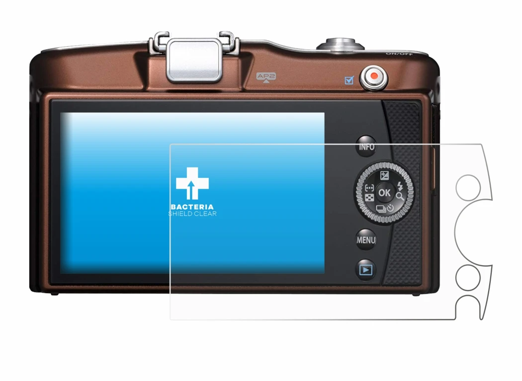 Imagen del dispositivo Olympus PEN E-PM1 con una amplia variedad de protectores de pantalla.