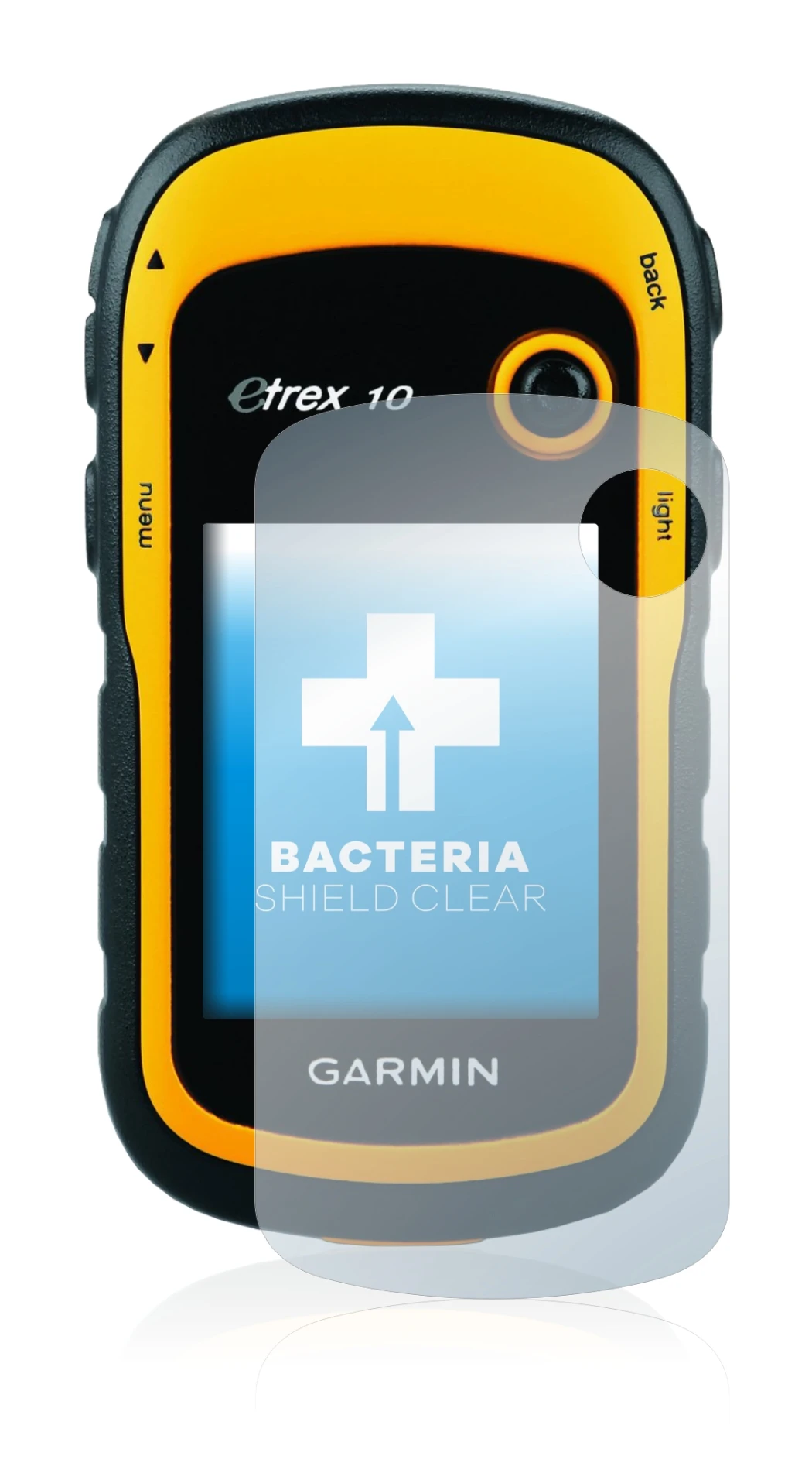 Imagen del dispositivo Garmin eTrex 10 con una amplia variedad de protectores de pantalla.