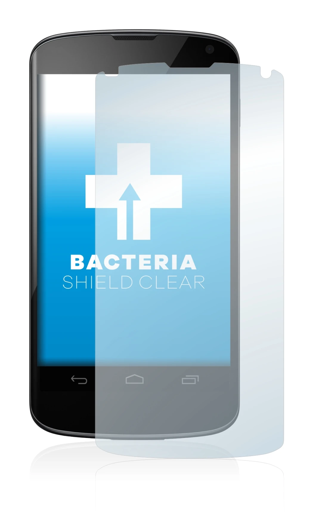 Imagen del dispositivo Google Nexus 4 con una amplia variedad de protectores de pantalla.