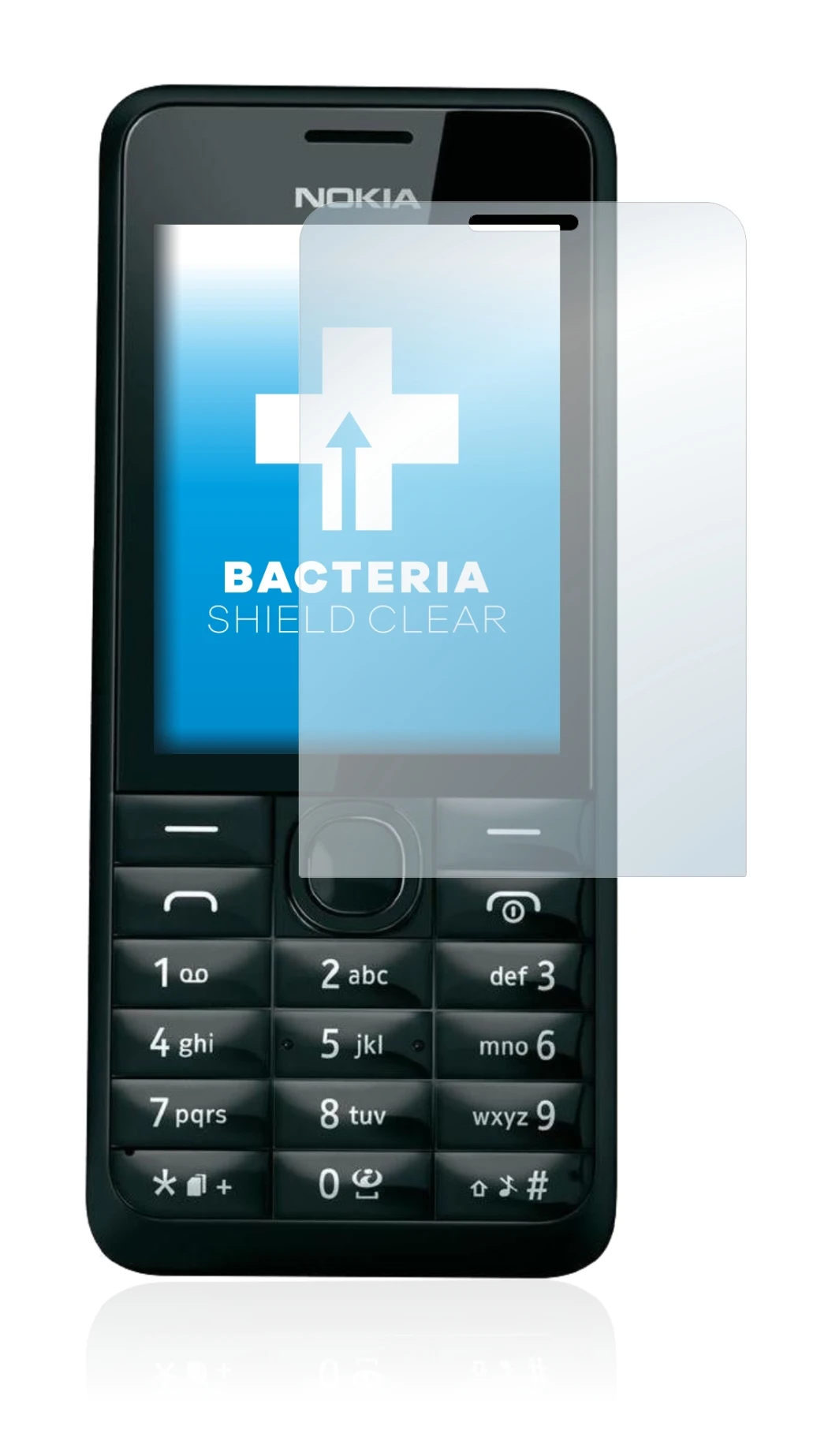 Imagen del dispositivo Nokia 301 con una amplia variedad de protectores de pantalla.