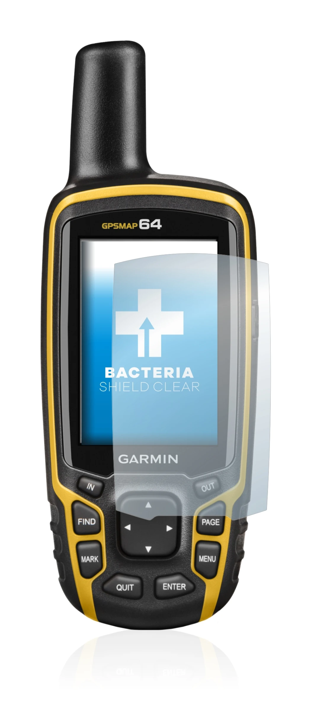 Imagen del dispositivo Garmin GPSMAP 64 con una amplia variedad de protectores de pantalla.