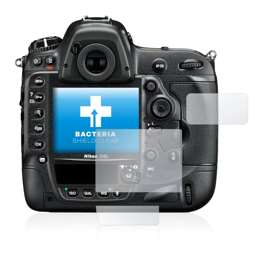Imagen del dispositivo Nikon D4S con una amplia variedad de protectores de pantalla.