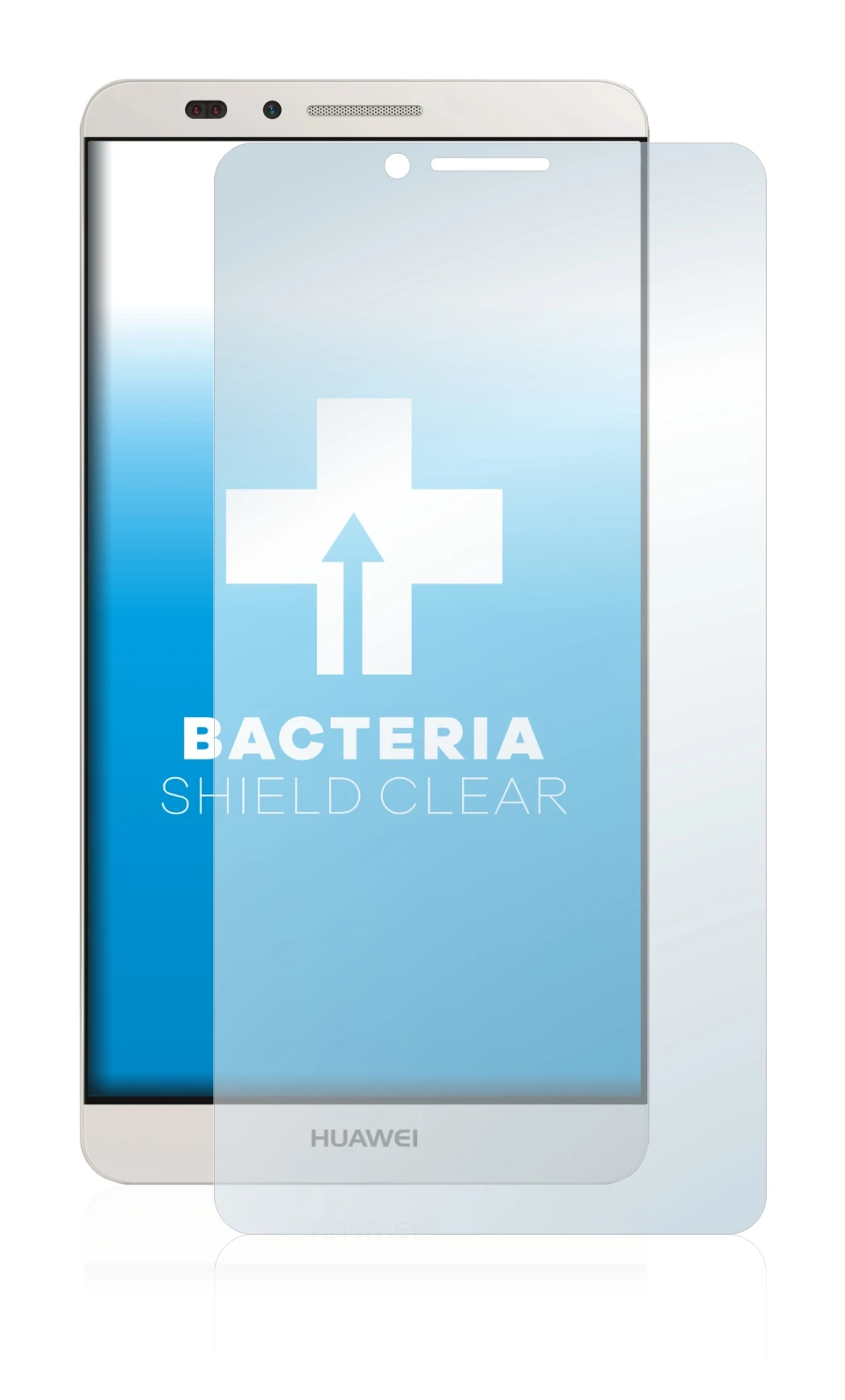 Imagen del dispositivo Huawei Ascend Mate 7 con una amplia variedad de protectores de pantalla.