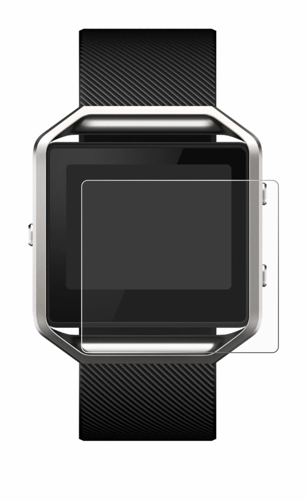 Imagen del dispositivo Fitbit Blaze con una amplia variedad de protectores de pantalla.