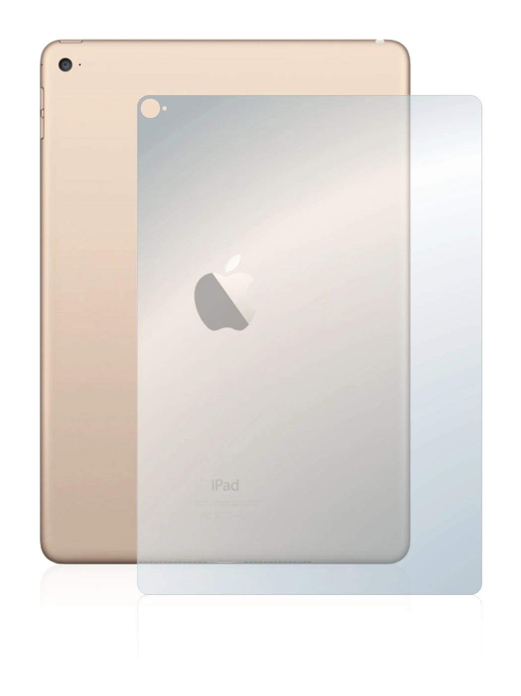 Imagen del dispositivo Apple iPad Air 2 2014 (Trasero) con una amplia variedad de protectores de pantalla.
