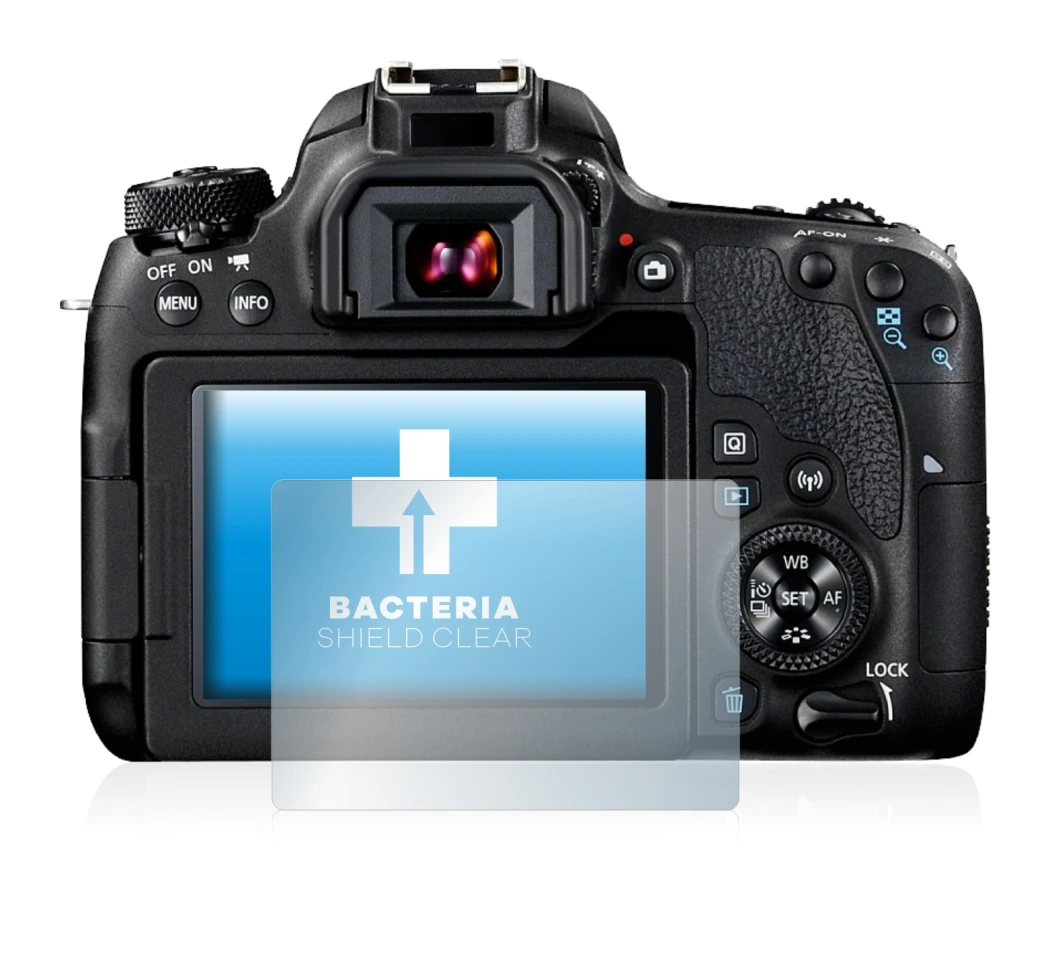 Imagen del dispositivo Canon EOS 77D con una amplia variedad de protectores de pantalla.