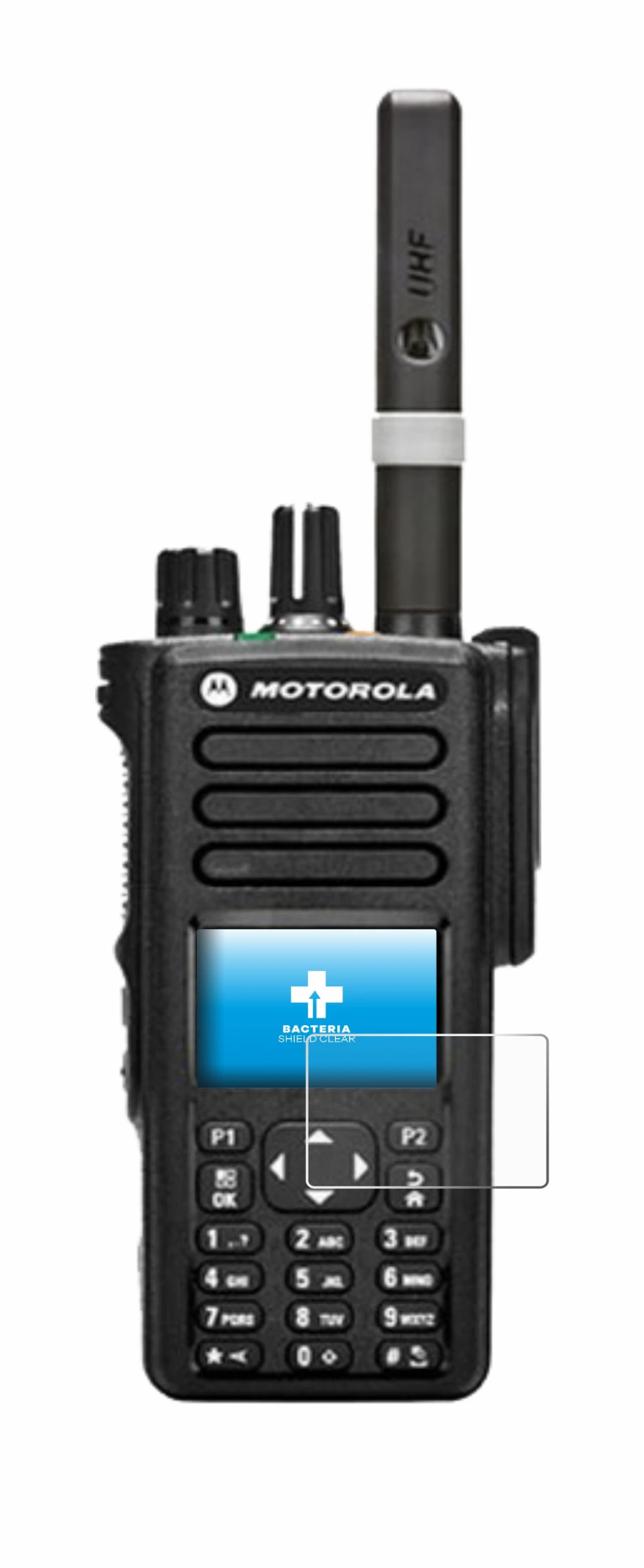 Imagen del dispositivo Motorola DP4800 con una amplia variedad de protectores de pantalla.