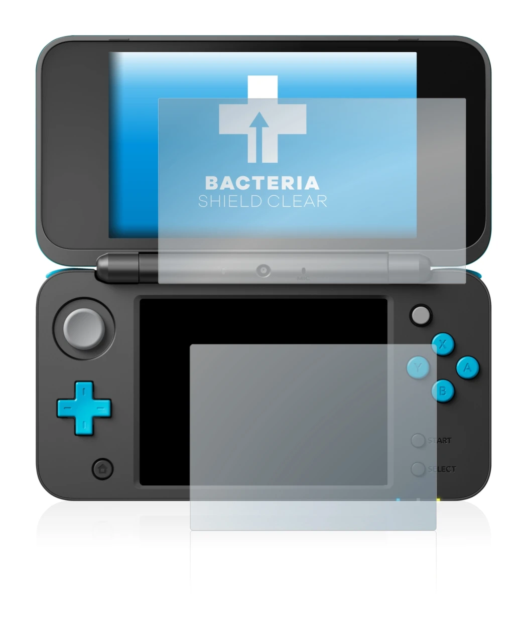 Imagen del dispositivo Nintendo 2DS XL con una amplia variedad de protectores de pantalla.