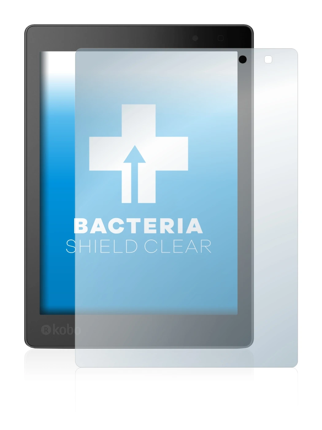 Imagen del dispositivo Kobo Aura One con una amplia variedad de protectores de pantalla.
