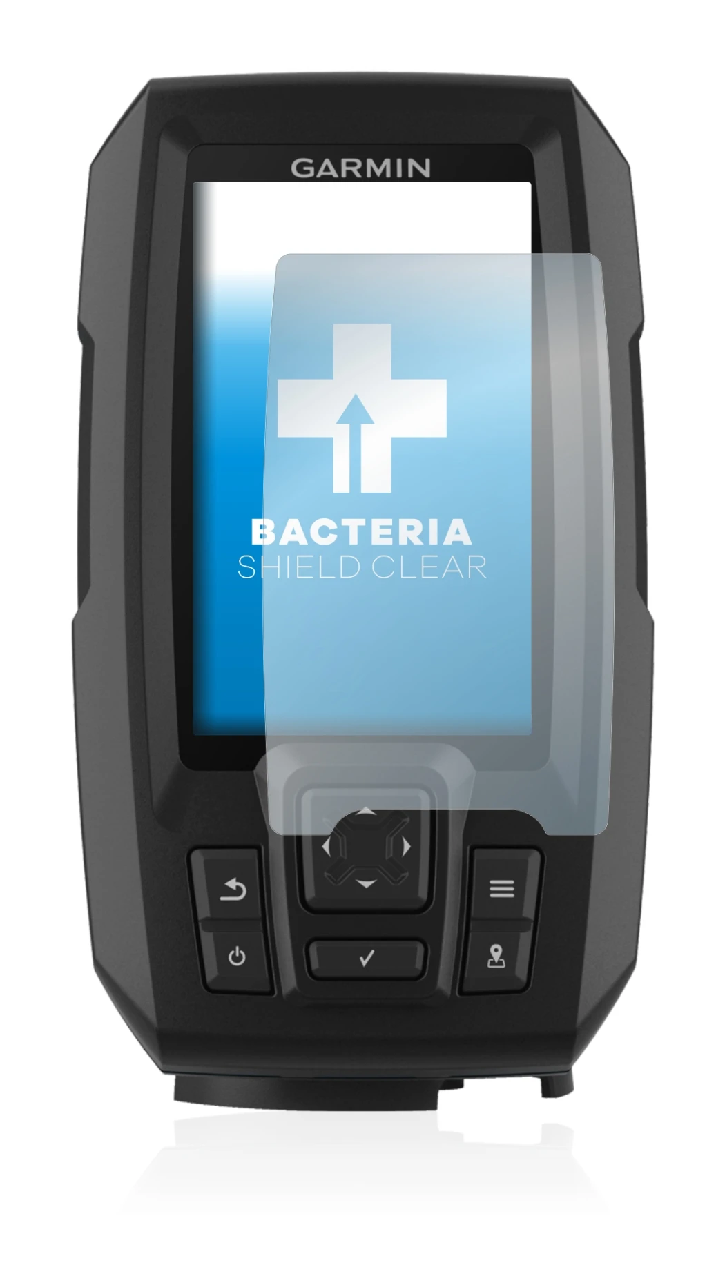 Imagen del dispositivo Garmin Striker Plus 4 con una amplia variedad de protectores de pantalla.