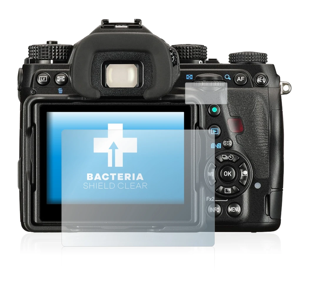 Imagen del dispositivo Pentax K-1 Mark II con una amplia variedad de protectores de pantalla.