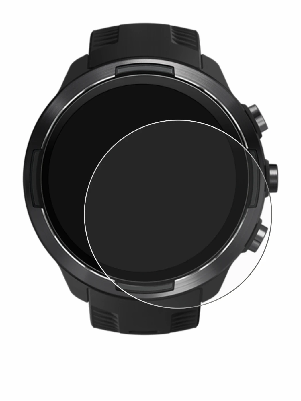 Imagen del dispositivo Suunto 9 con una amplia variedad de protectores de pantalla.