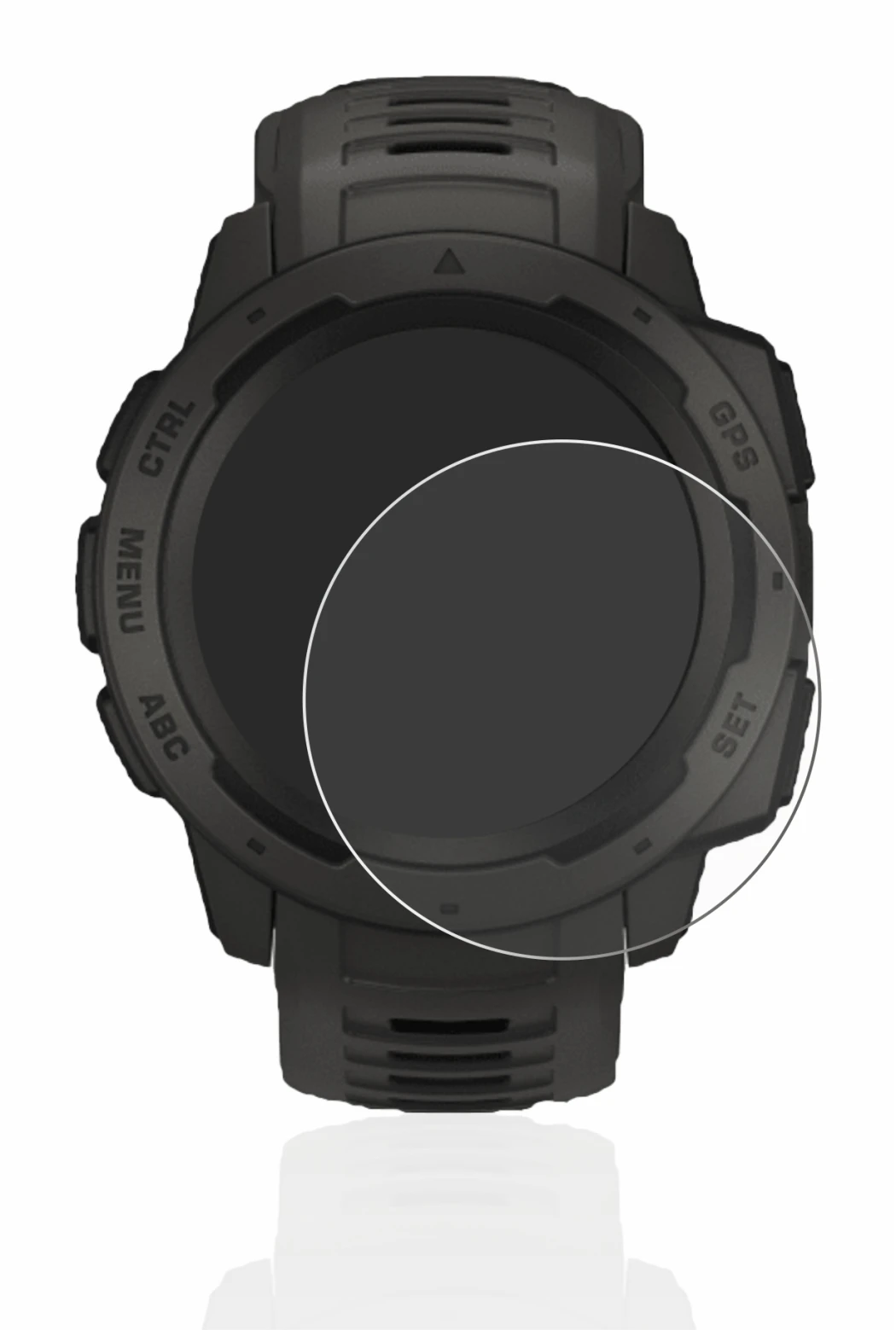 Imagen del dispositivo Garmin Instinct con una amplia variedad de protectores de pantalla.