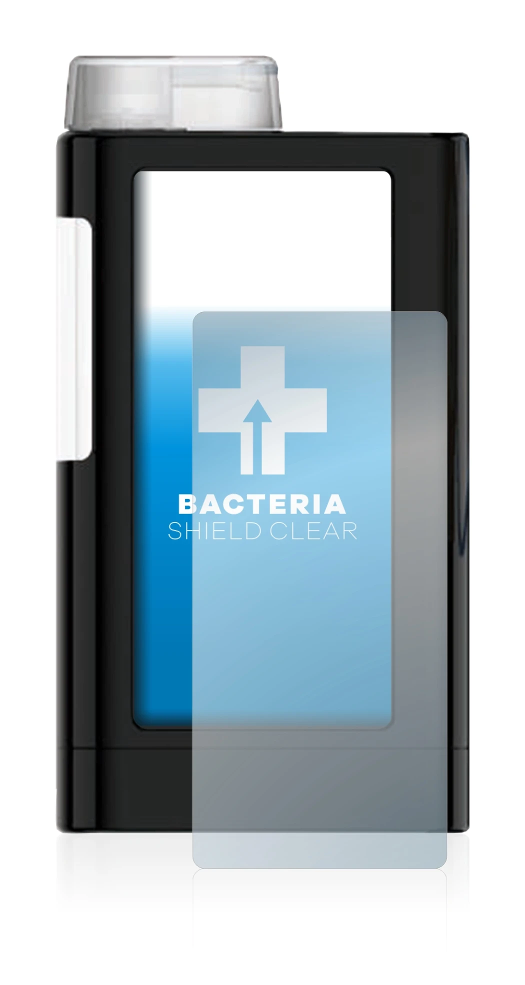 Imagen del dispositivo Mylife YpsoPump con una amplia variedad de protectores de pantalla.