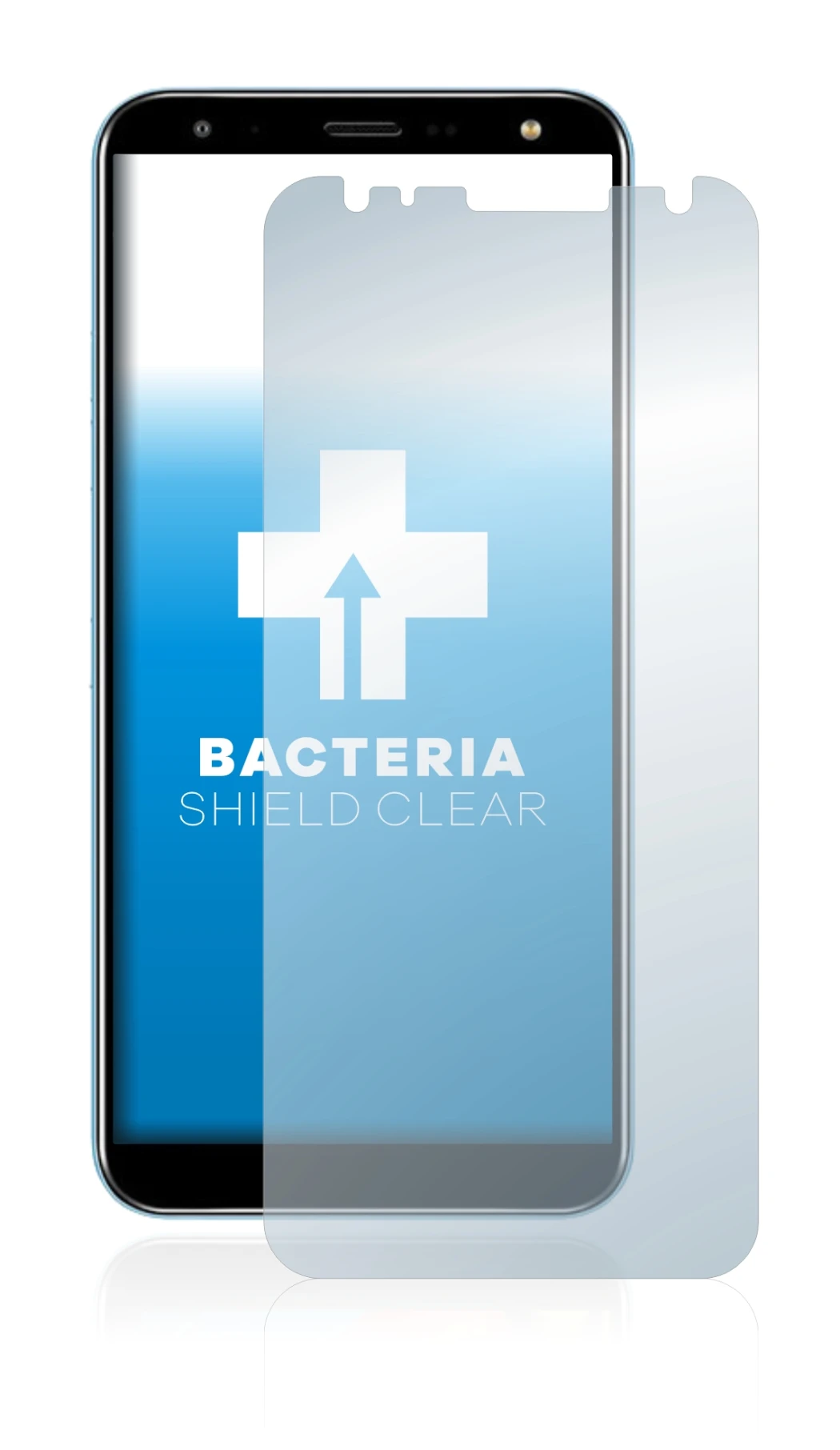 Imagen del dispositivo LG K40 con una amplia variedad de protectores de pantalla.
